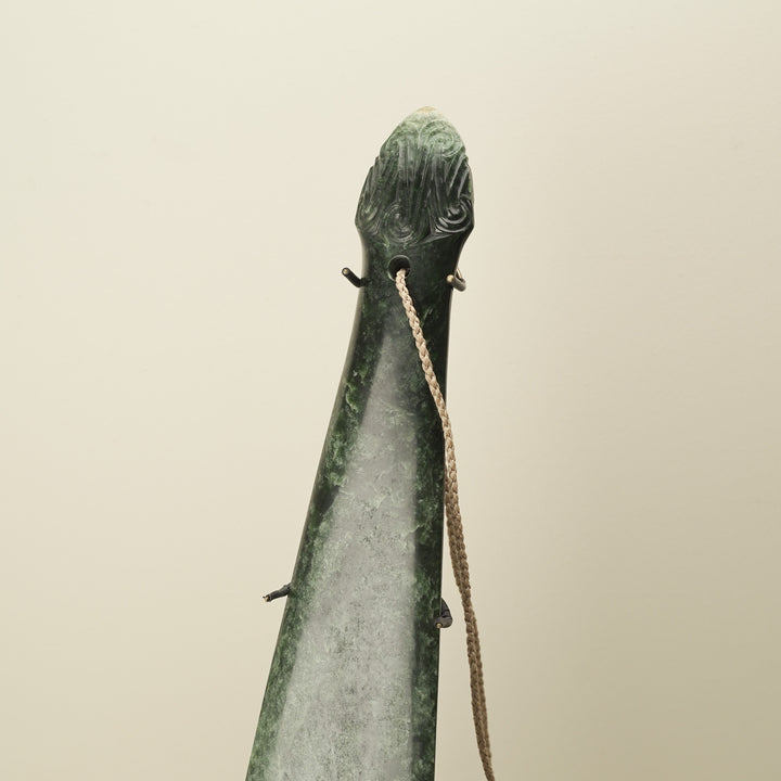 Mere Pounamu Sculpture Kawakawa & Kauri Base