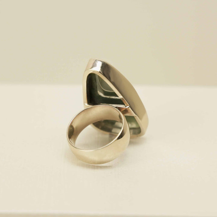 Flower (Putiputi) Pounamu 9ct Gold Ring