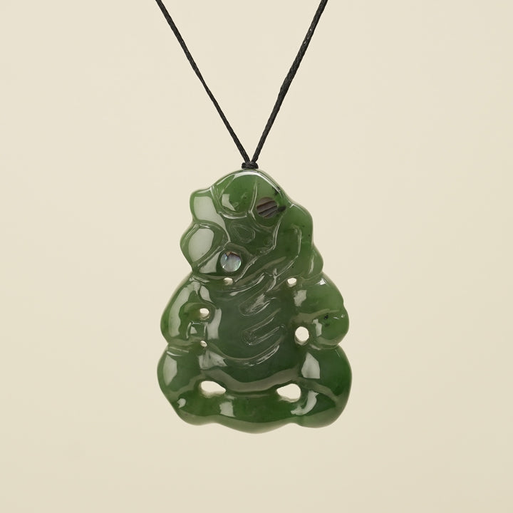Hei Tiki Kawakawa Greenstone Large Pendant