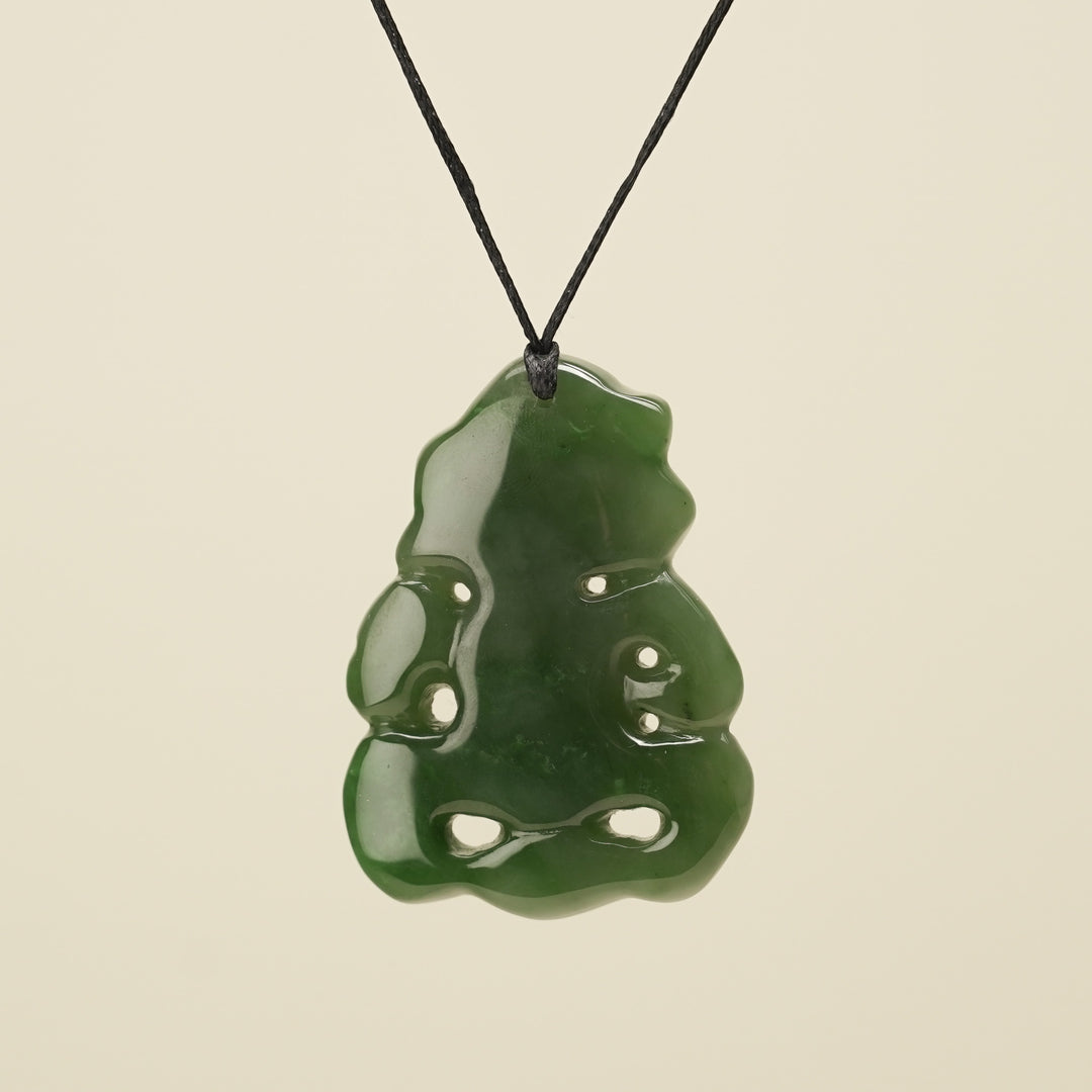 Hei Tiki Kawakawa Greenstone Large Pendant