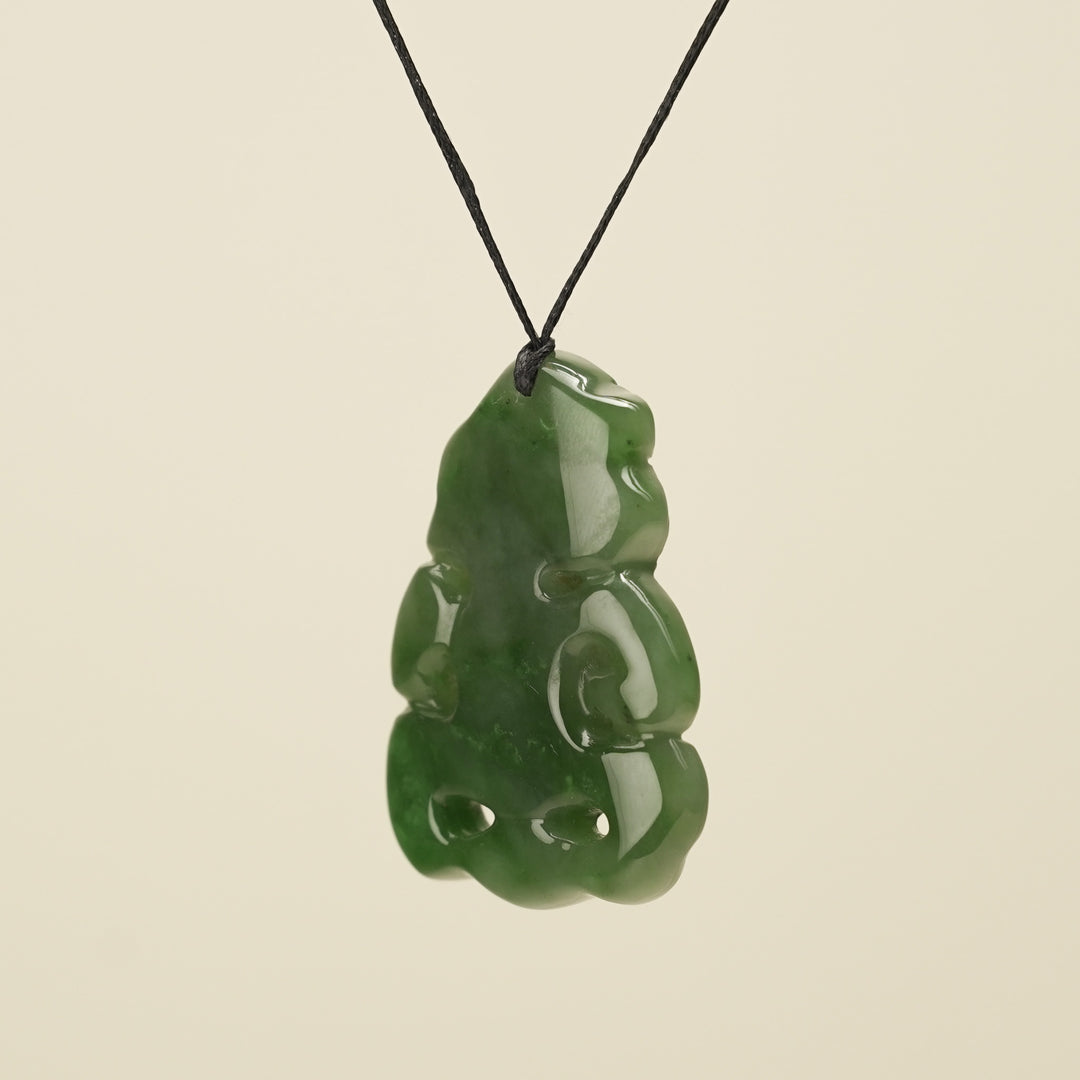 Hei Tiki Kawakawa Greenstone Large Pendant