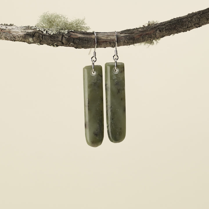 Drop Pounamu Small Earrings 40mm