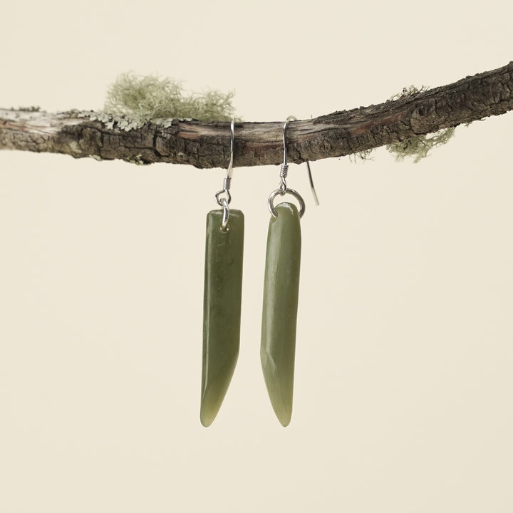 Drop Pounamu Small Earrings 40mm