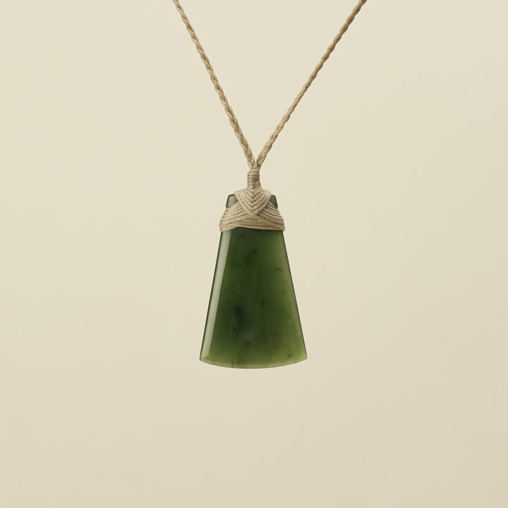 Kahurangi Toki Small Pounamu Pendant Tan Binding