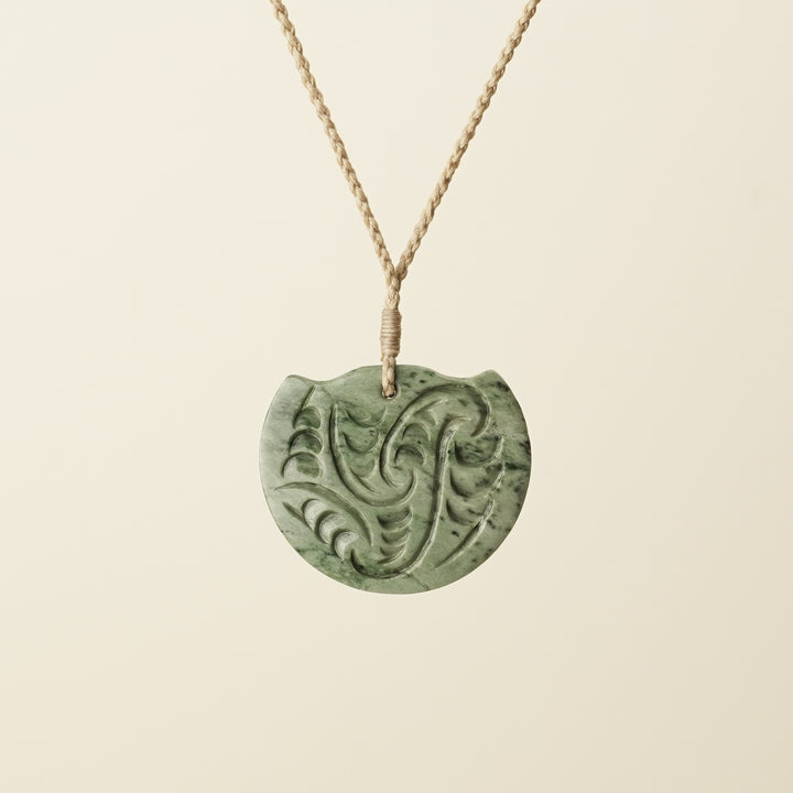 Breastplate Kōuma Whakarei Carved Inanga Pounamu Medium