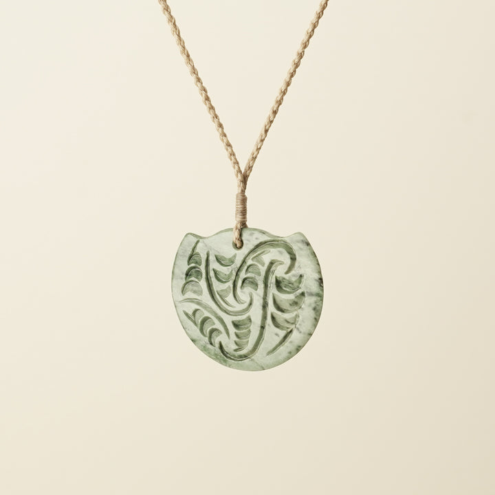 Breastplate Kōuma Whakarei Carved Inanga Pounamu Medium