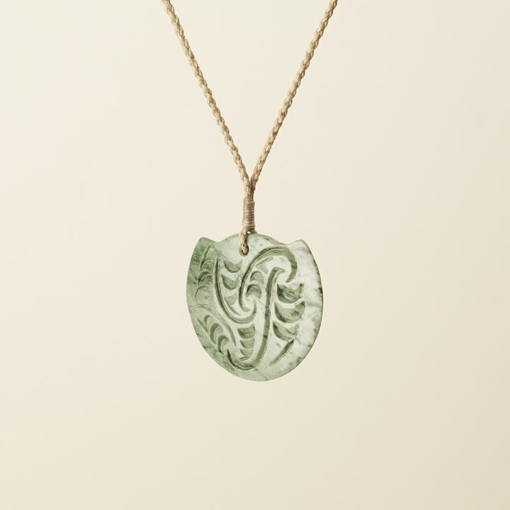Breastplate Kōuma Whakarei Carved Inanga Pounamu Medium