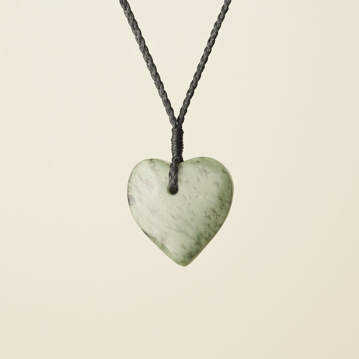 Manawa Heart Inanga Pounamu Small Medium Pendant