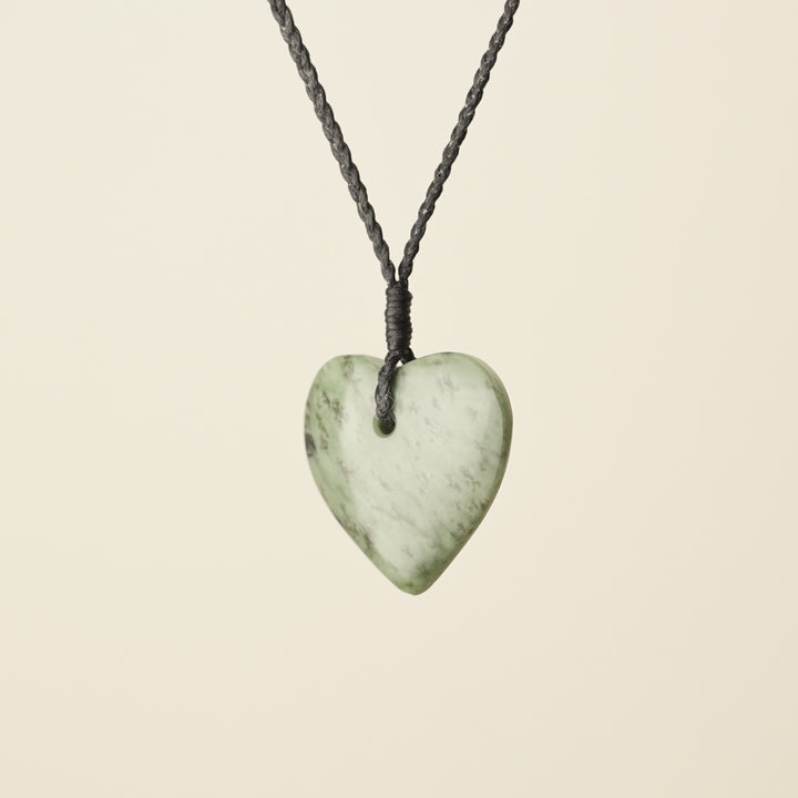 Manawa Heart Inanga Pounamu Small Medium Pendant