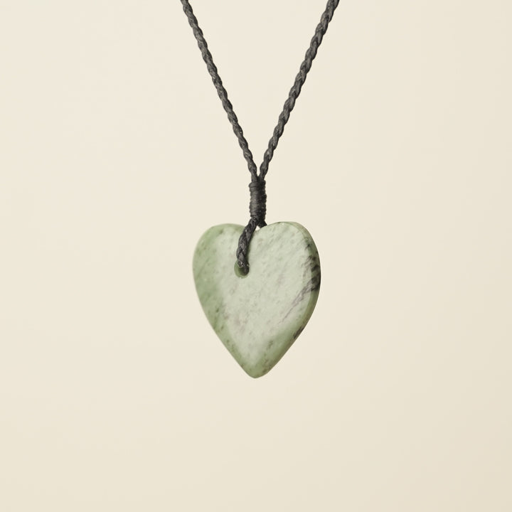 Manawa Heart Inanga Pounamu Small Medium Pendant