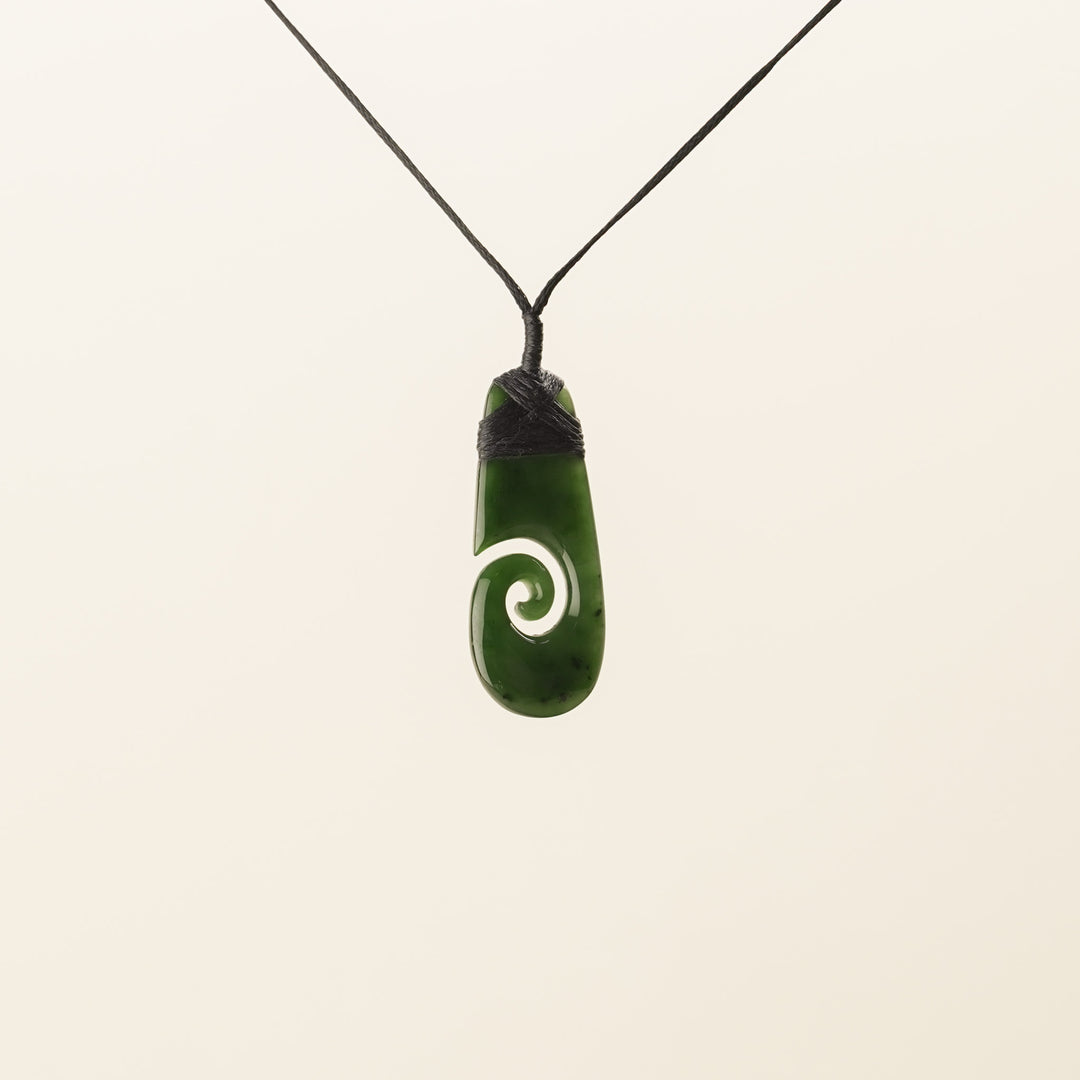 Greenstone Medium Koru Roimata Pendant