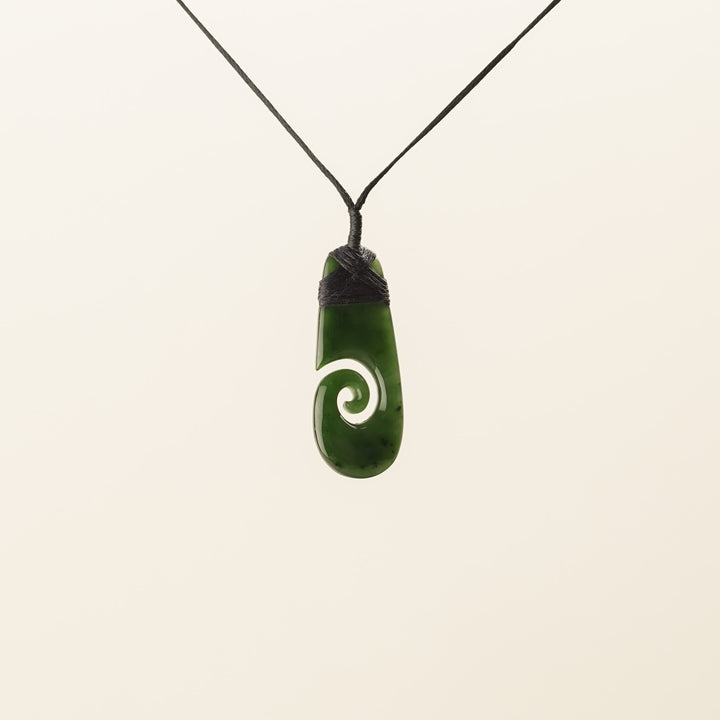 Greenstone Medium Koru Roimata Pendant
