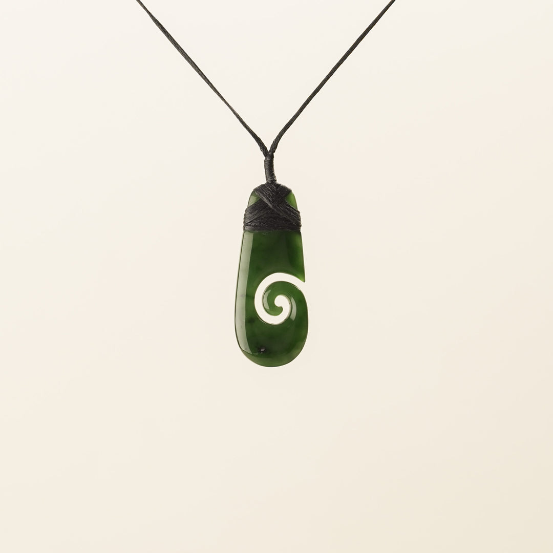 Greenstone Medium Koru Roimata Pendant