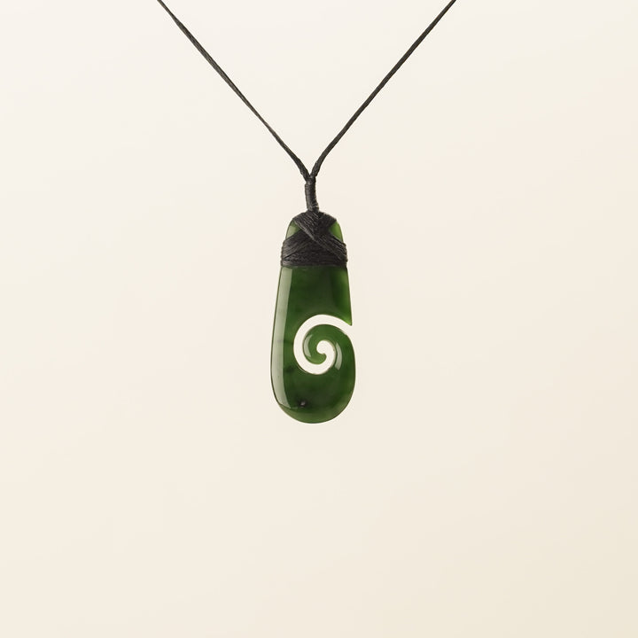 Greenstone Medium Koru Roimata Pendant