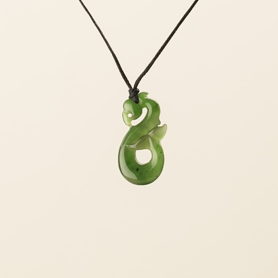 Greenstone Small Curled-Tail Manaia Pendant