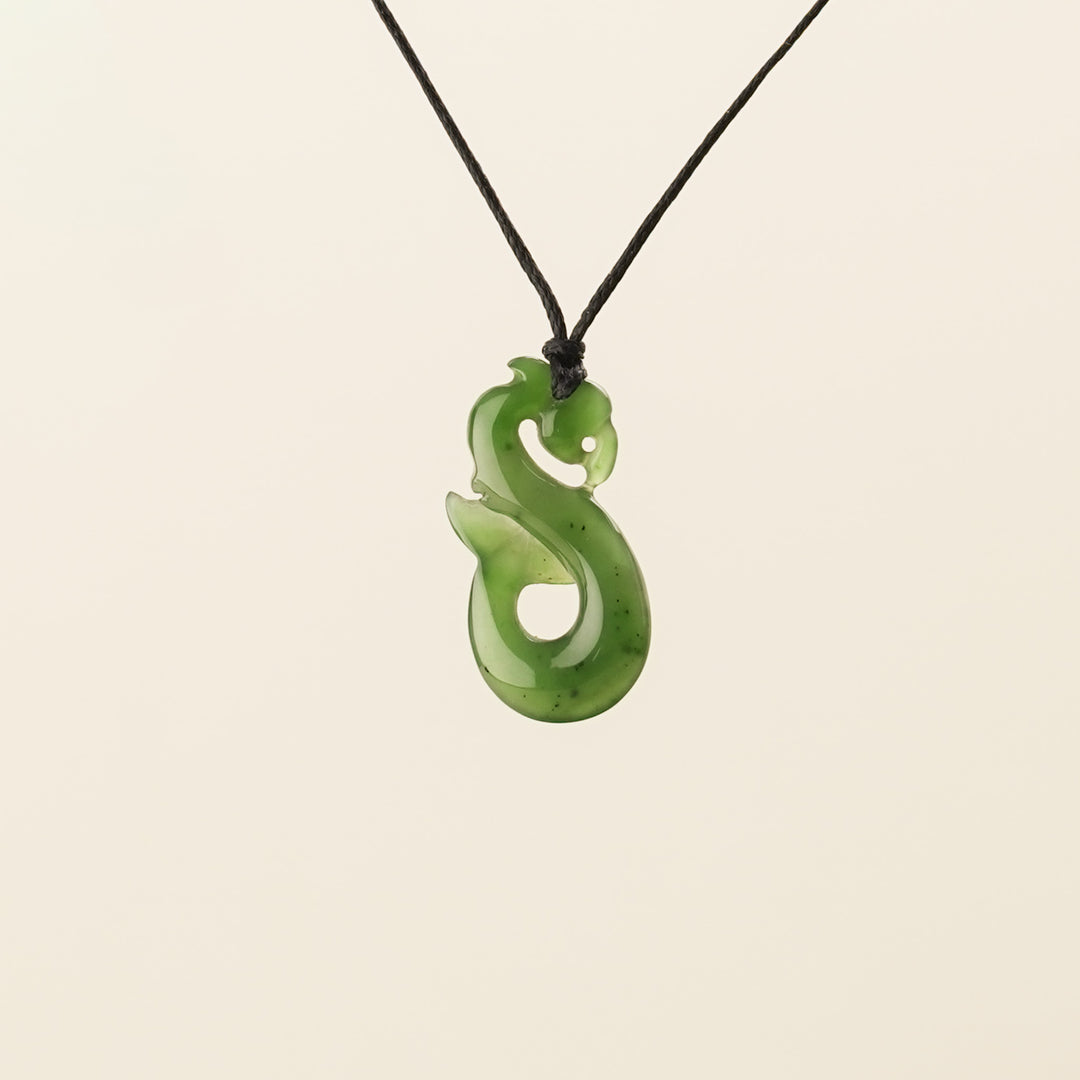 Greenstone Small Curled-Tail Manaia Pendant
