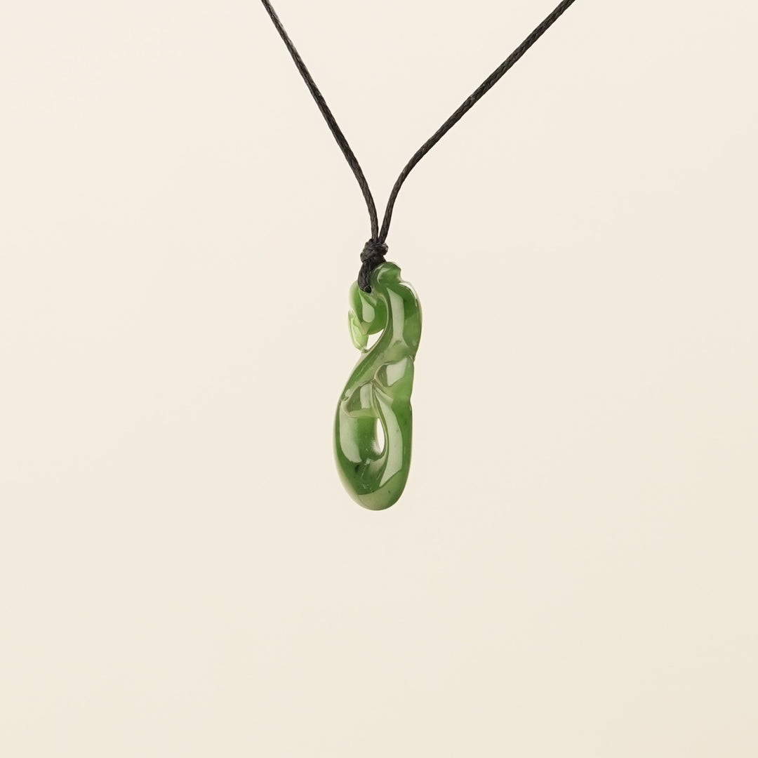 Greenstone Small Curled-Tail Manaia Pendant