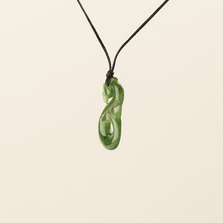 Greenstone Small Curled-Tail Manaia Pendant