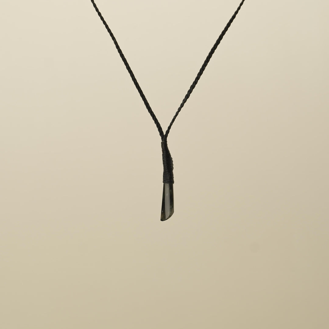Tangiwai XS Roimata Pounamu Pendant, Black Binding