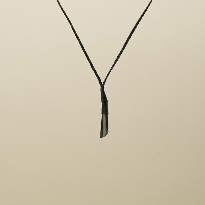 Tangiwai XS Roimata Pounamu Pendant, Black Binding
