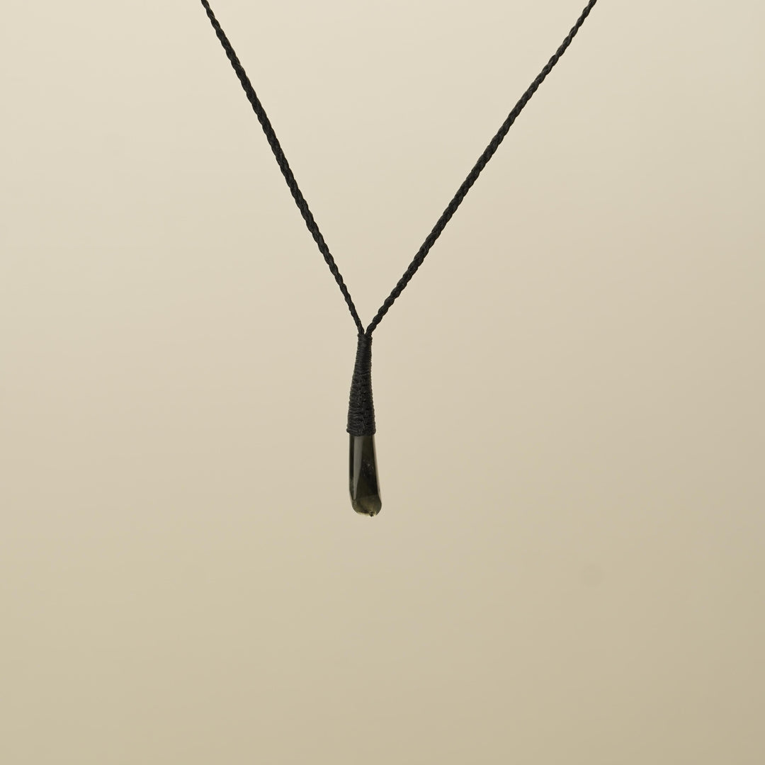 Tangiwai XS Roimata Pounamu Pendant, Black Binding
