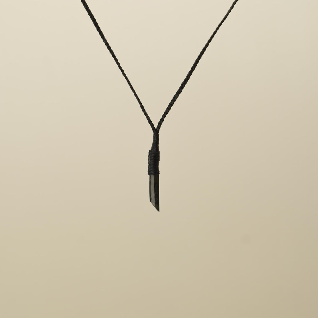 Tangiwai XS Roimata Pounamu Pendant, Black Binding