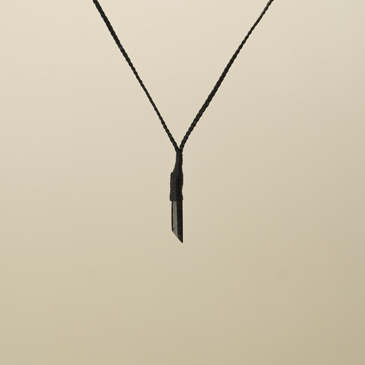 Tangiwai XS Roimata Pounamu Pendant, Black Binding