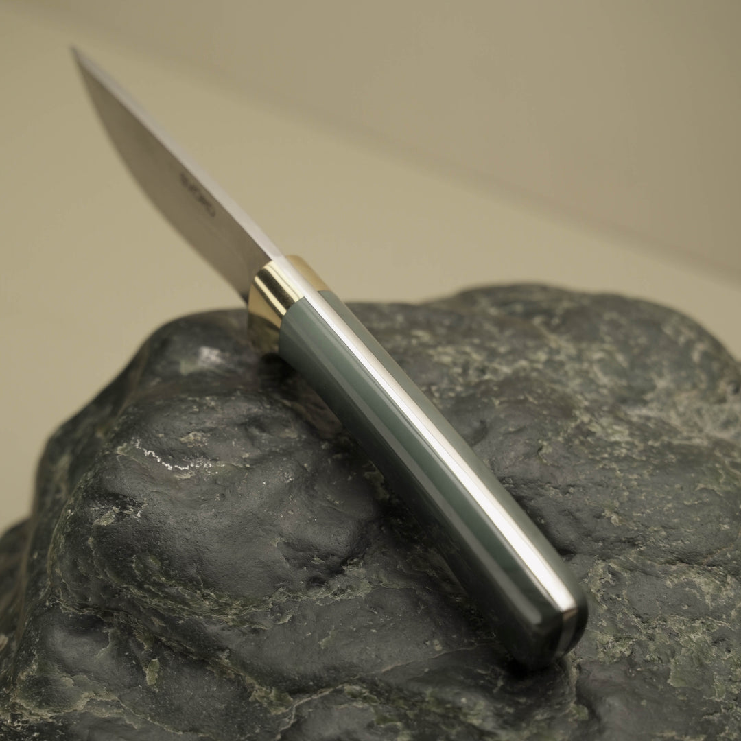 Greenstone Hunting Knife: Svord Damascus Blade