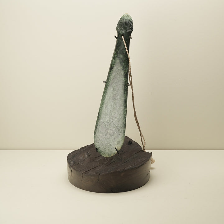 Mere Pounamu Sculpture Kawakawa & Kauri Base
