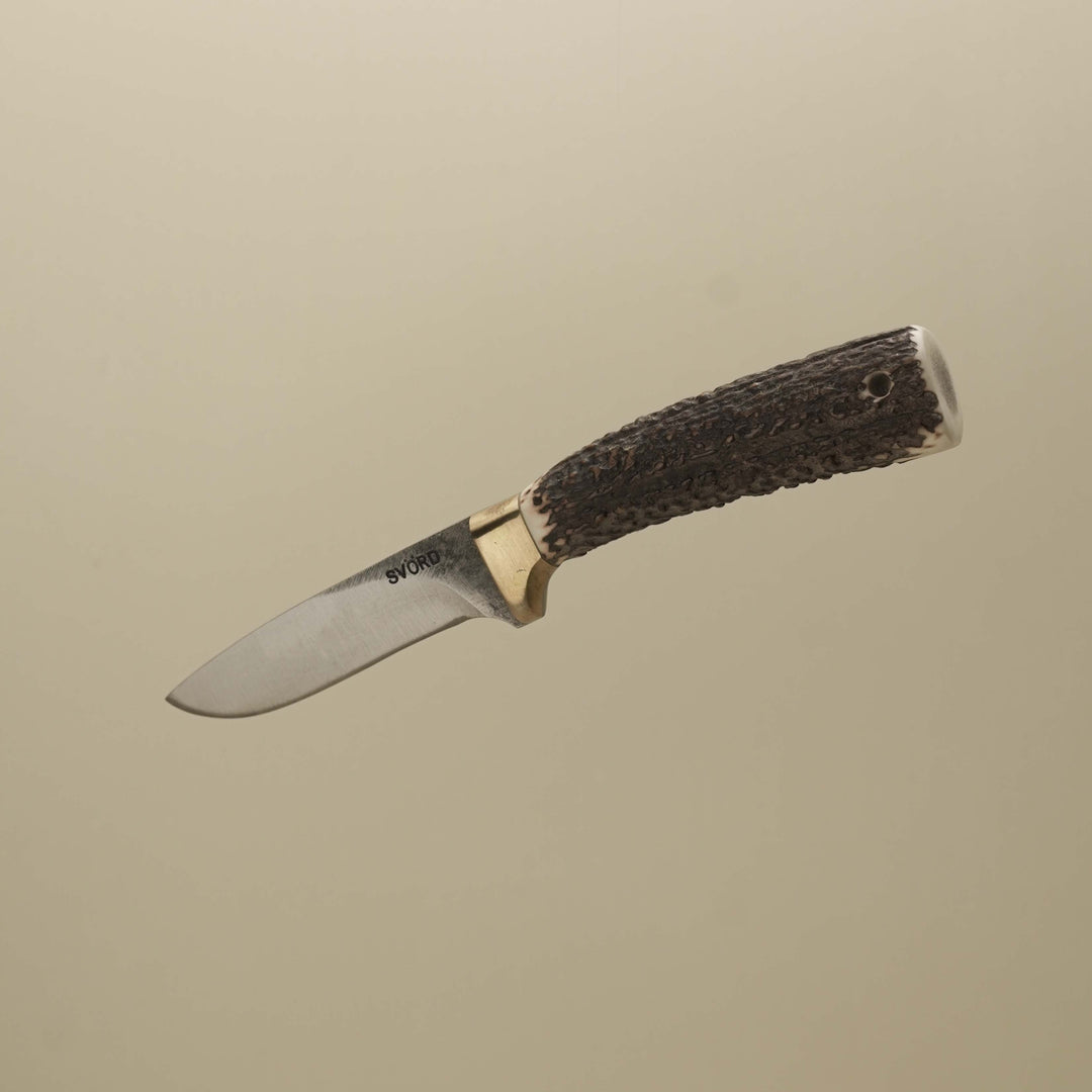 NZ Stag Antler Bird & Trout Knife: Svord Carbon Steel 9cm