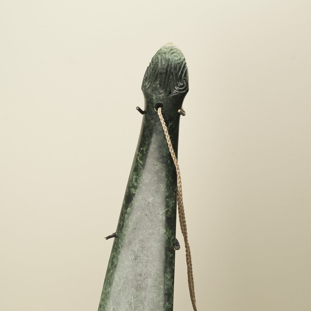 Mere Pounamu Sculpture Kawakawa & Kauri Base