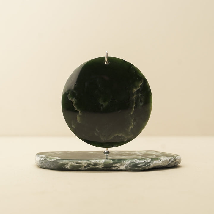 Porowhita Disc Pounamu Sculpture 8cm