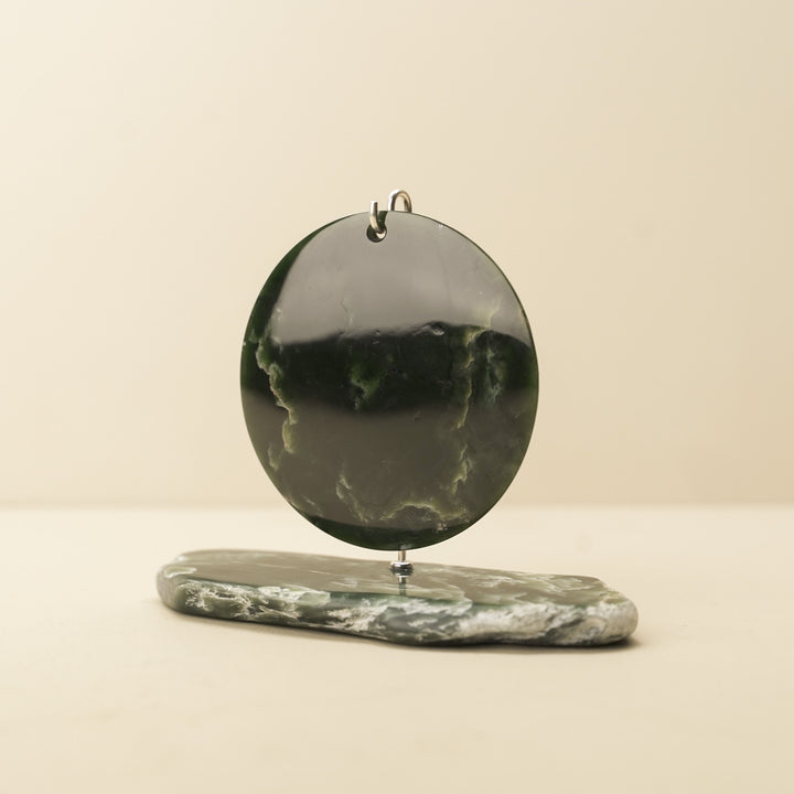 Porowhita Disc Pounamu Sculpture 8cm