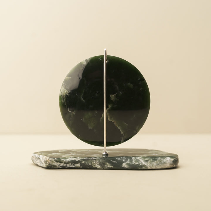 Porowhita Disc Pounamu Sculpture 8cm