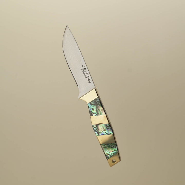 NZ Pāua & Brass Hunting Knife: Svord Carbon Steel — 45th Anniversary Limited Edition