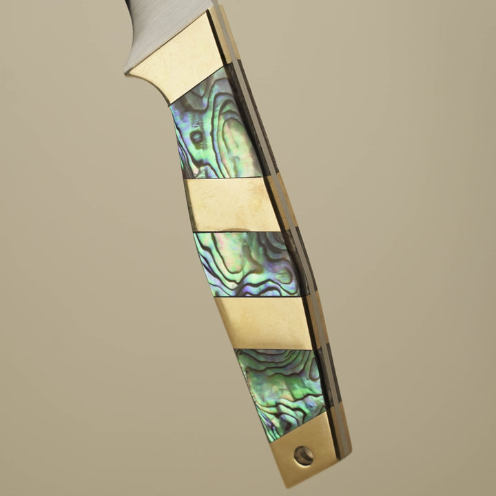 NZ Pāua & Brass Hunting Knife: Svord Carbon Steel — 45th Anniversary Limited Edition