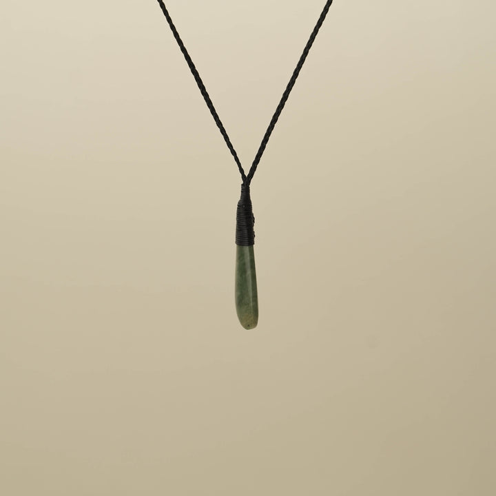 Raukaraka XS Roimata Pounamu Pendant, Black Binding
