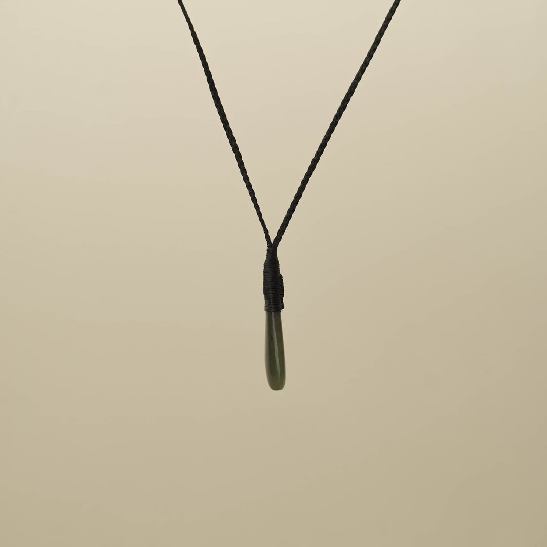 Hapopo XS Roimata Pounamu Pendant, Black Binding