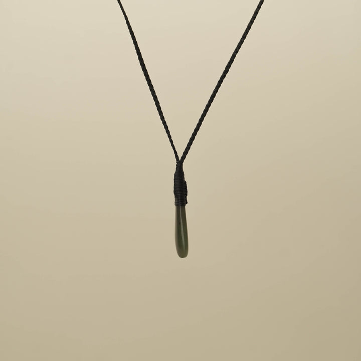 Hapopo XS Roimata Pounamu Pendant, Black Binding