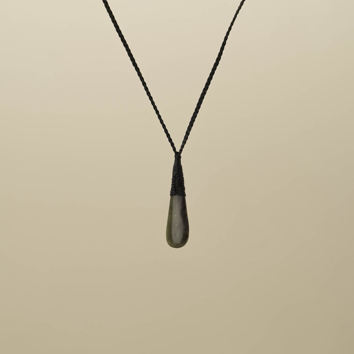 Hapopo XS Roimata Pounamu Pendant, Black Binding