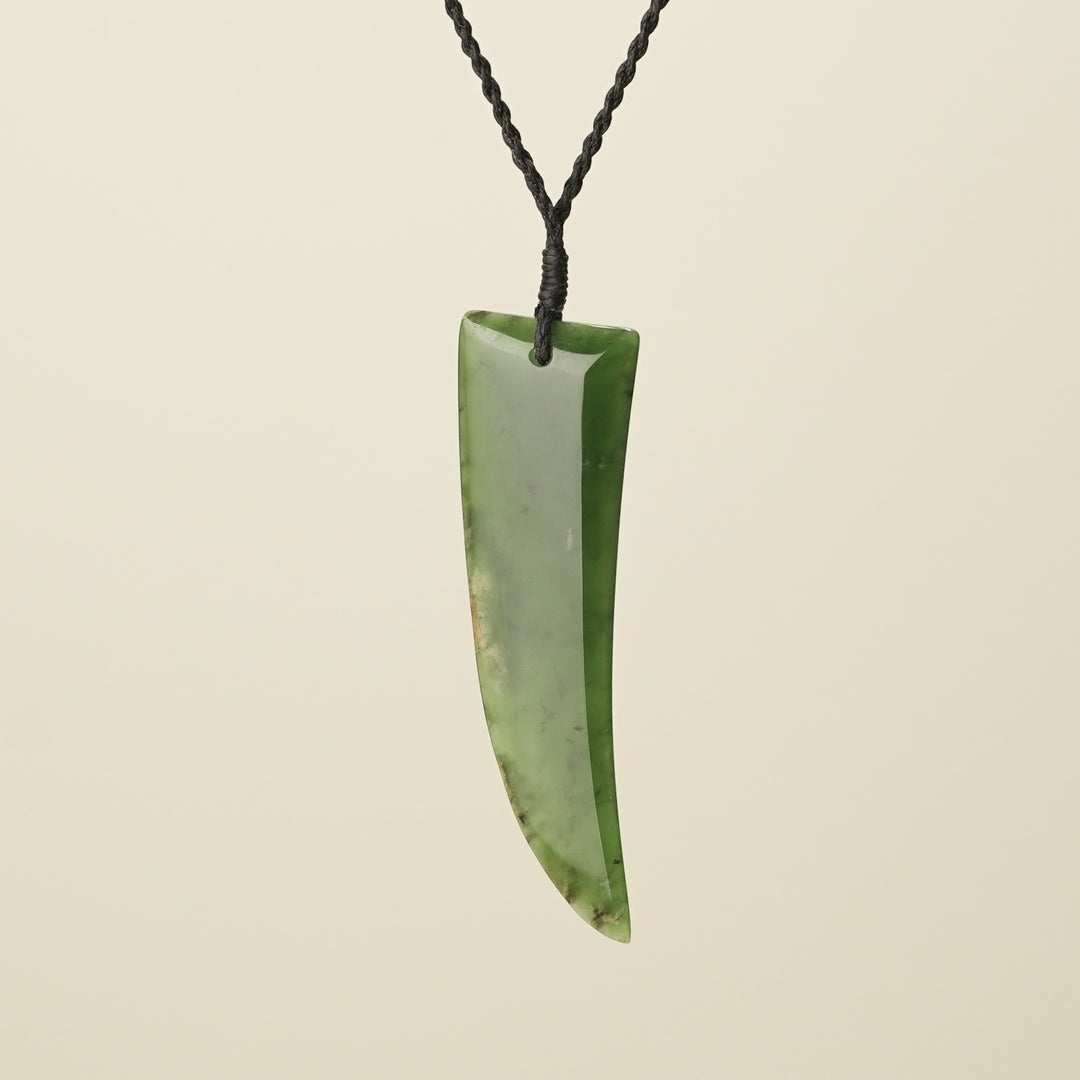 Niho Tooth Flower Putiputi Pounamu Large Pendant