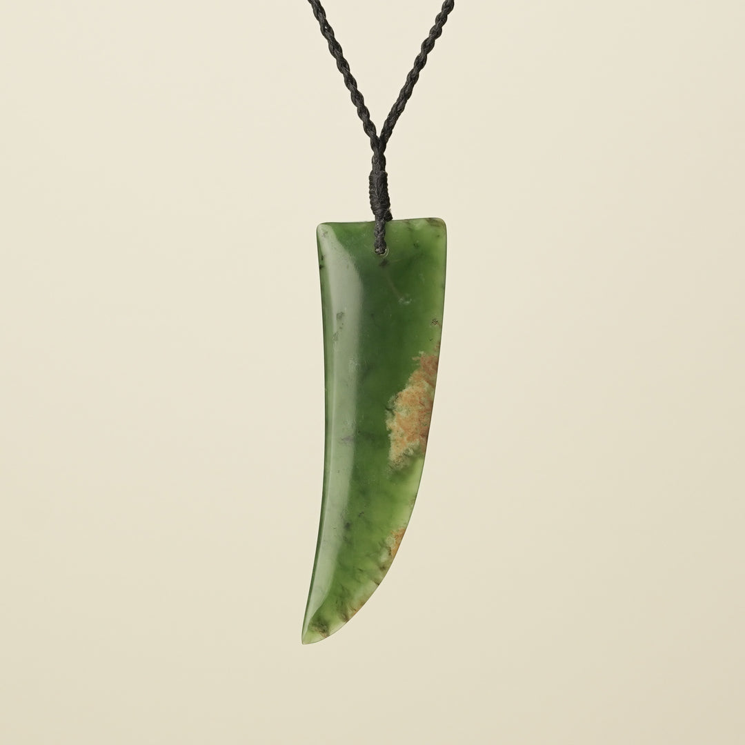 Niho Tooth Flower Putiputi Pounamu Large Pendant