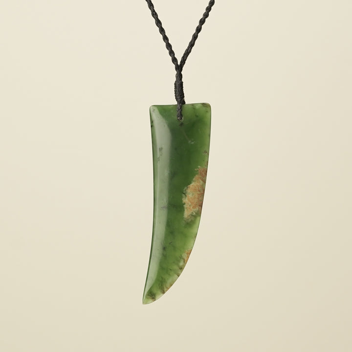 Niho Tooth Flower Putiputi Pounamu Large Pendant
