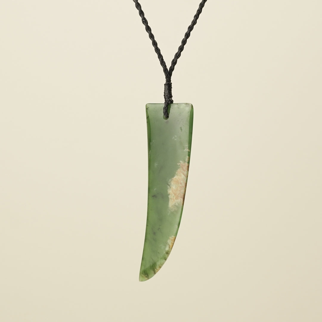 Niho Tooth Flower Putiputi Pounamu Large Pendant