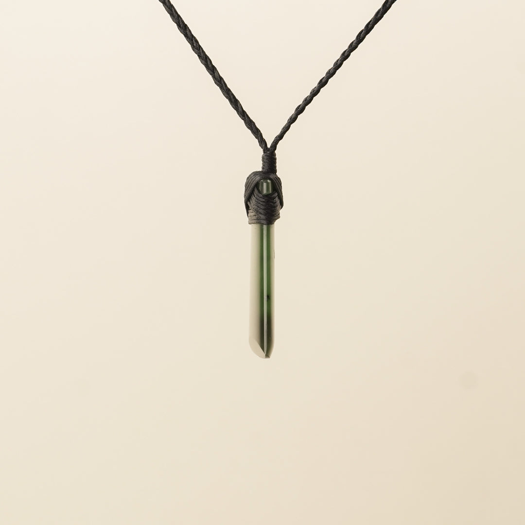 Toki Pounamu Extra Small Pendant Black Binding