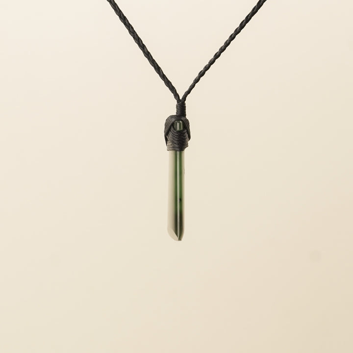 Toki Pounamu Extra Small Pendant Black Binding