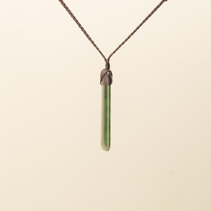 Small Toki Pounamu Pendant, Brown Binding