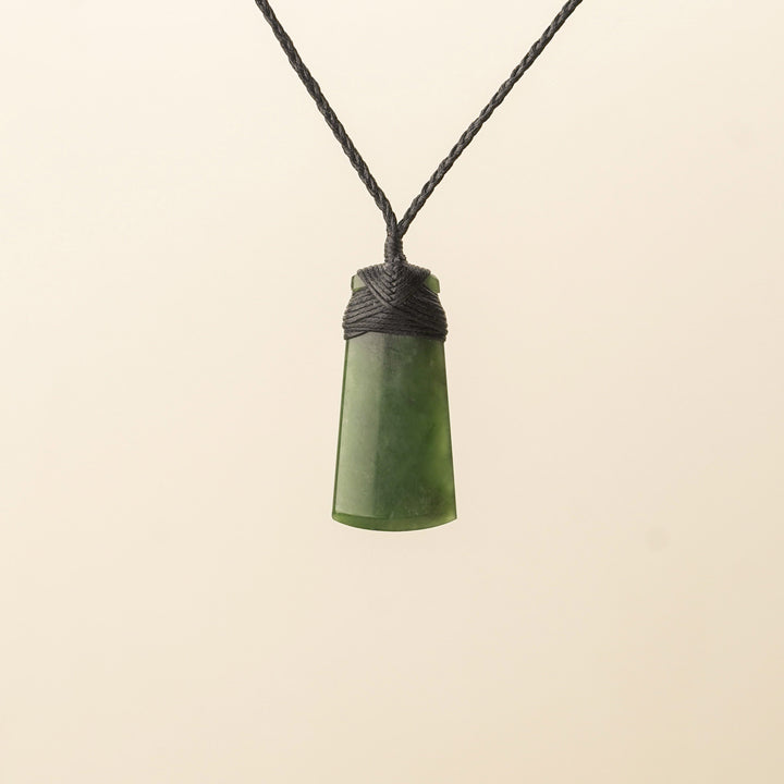 Small Toki Pounamu Pendant, Black Binding