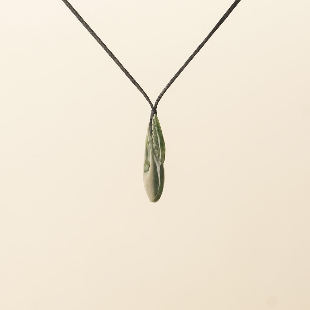 Pounamu Manaia Small Pendant, Black Binding