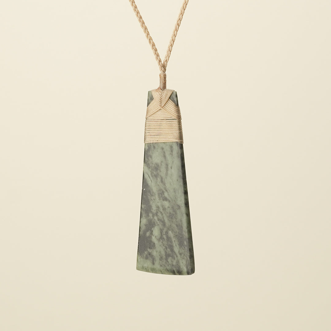 Toki Inanga Matte Pounamu Large Pendant